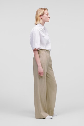 Pantalon wide legs en lin - Beige