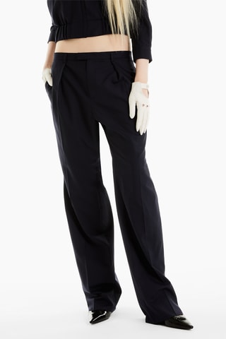 Pantalon en laine vierge et soie - Noir