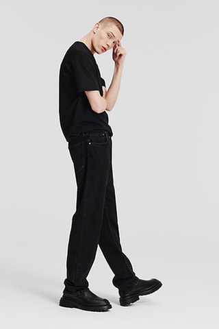 Jean straight en coton biologique - Noir