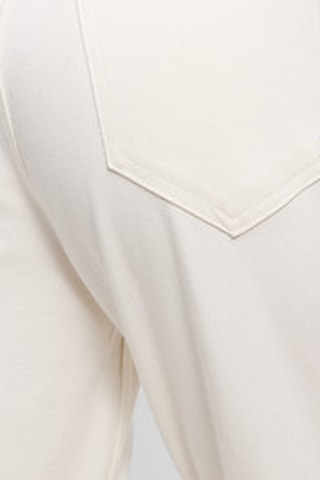 Jean straight en coton biologique taille haute - Blanc