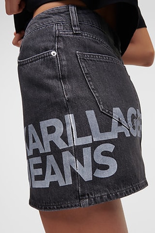 Minijupe en jean en coton biologique - Noir