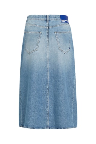 Jupe midi en jean en coton biologique - Bleu clair