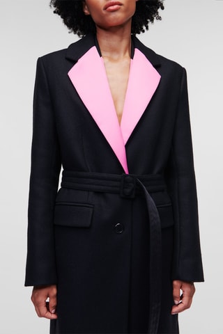Manteau en laine - Noir et rose