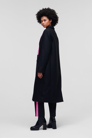 Manteau en laine - Noir et rose