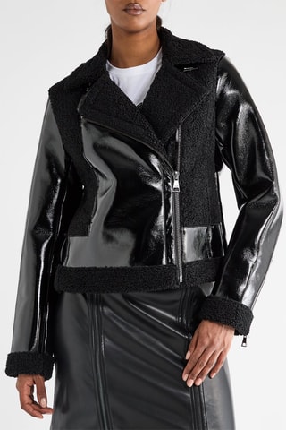 Veste bi-matière - Noir