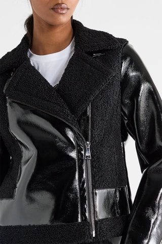 Veste bi-matière - Noir