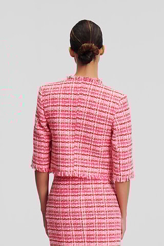 Veste en tweed - Rose et rouge