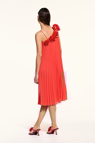 Robe plissée - Corail