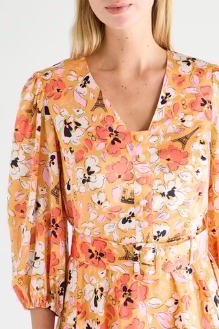 Robe patineuse - Orange et blanc