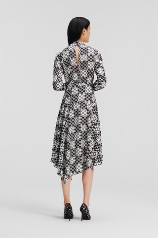 Robe asymétrique en soie - Noir et blanc