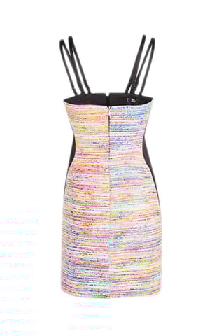 Robe bi-matière - Orange et noir