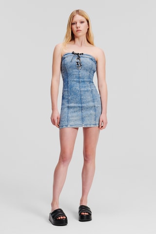 Robe bustier en coton biologique - Bleu