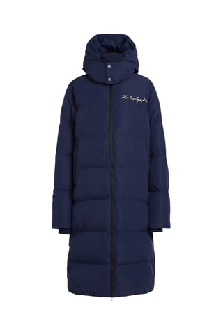 Doudoune longue à capuche - Bleu marine