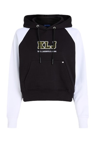 Sweat à capuche en coton biologique - Noir et blanc