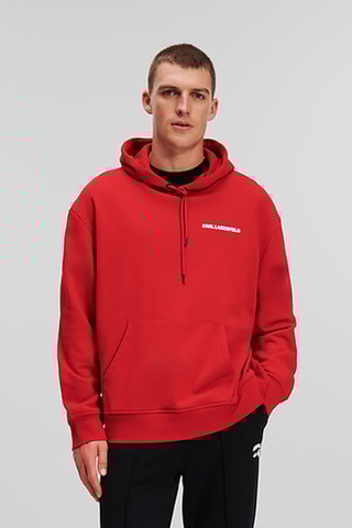 Sweat à capuche en coton biologique - Rouge