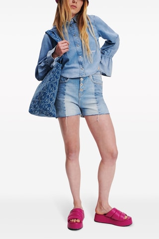 Short en coton biologique - Bleu clair