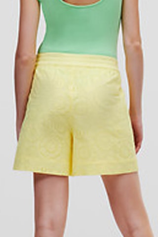 Short en broderie anglaise - Jaune
