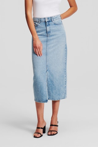 Jupe midi en jean - Bleu clair