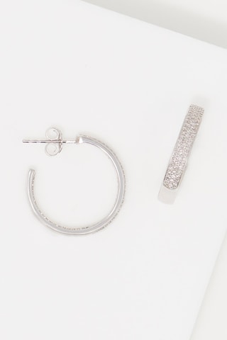 Créoles Ouvertes - 
Or blanc et diamants