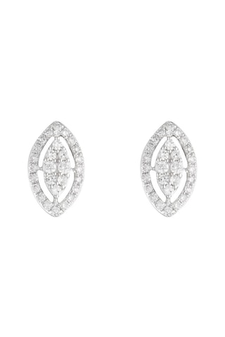 Boucles d'oreilles Feuille de diamants - Or blanc et diamants