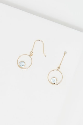 Boucles d'oreilles Cercles Précieux de Topaze - Or jaune et topazes