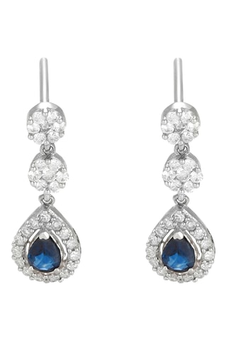 Boucles d'oreilles Historia - Or blanc, diamants et saphirs