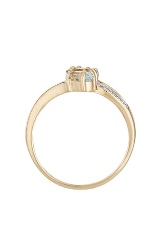 Bague - Or jaune, diamants, citrine, péridot et topaze