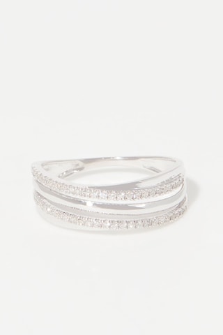 Bague Lines - Or blanc et diamants