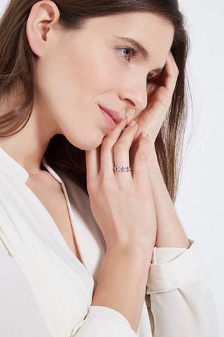 Bague Mailles - Or blanc et diamants