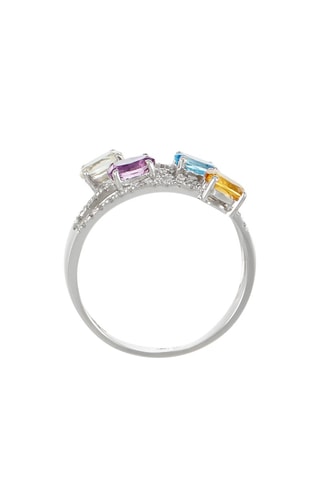 Bague My Beautyful Gems - Or blanc et pierres précieuses