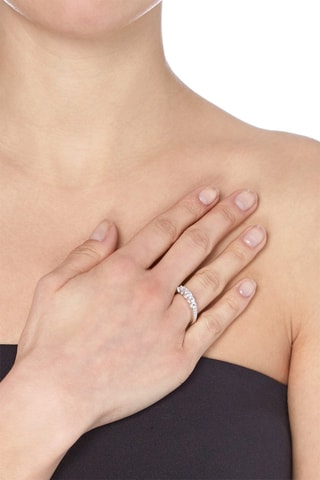 Bague Demi-Tour Eclatant   -  Or blanc et diamants