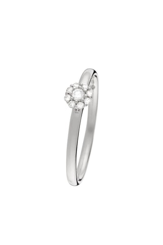 Bague Petit Camelia - Or blanc et diamants