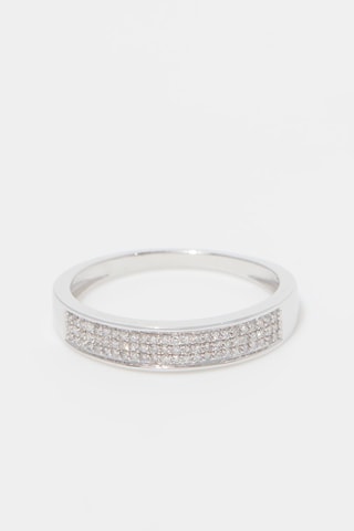 Bague Rang éblouissant - 
Or blanc et diamants