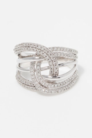 Bague Entrelacs de tendresse - 
Or blanc et diamants