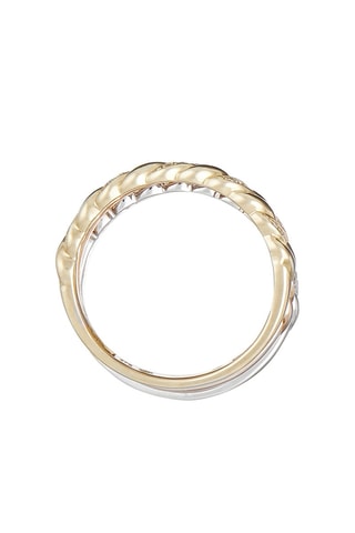 Trio de bagues Douce Torsade - Or tricolore et diamants