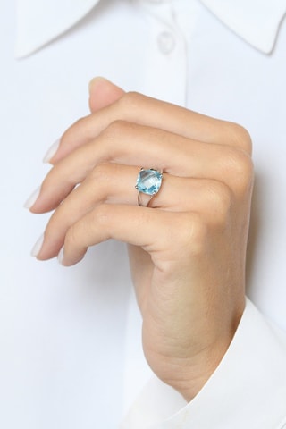 Bague Danaïs - Or blanc et topaze