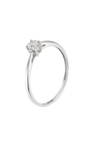 Bague Single diamond - Or blanc et diamants