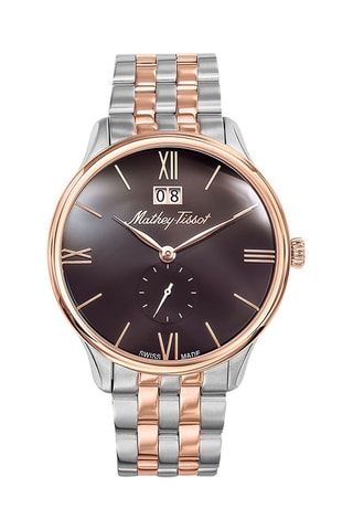 Orologio al quarzo in acciaio Edmond Argentato e dorato rosa