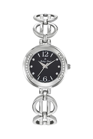 Orologio al quarzo in lega e zirconi Fleury VII - Argentato e nero