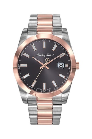 Orologio al quarzo in acciaio Mathy I   Argentato e dorato rosa