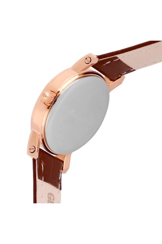 Orologio al quarzo in pelle City Marrone e dorato rosa