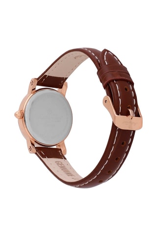 Orologio al quarzo in pelle City Marrone e dorato rosa