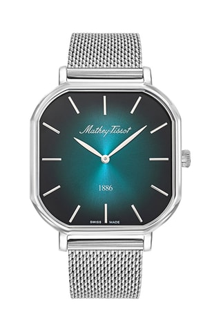 Orologio al quarzo in acciaio - Argentato e verde