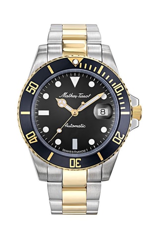 Montre automatique en acier Mathy Vintage - Argenté et doré