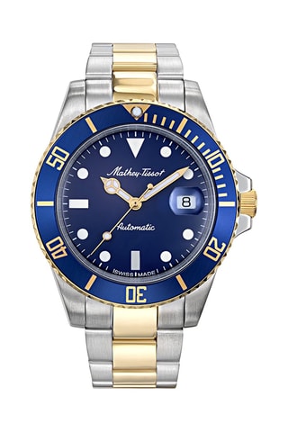 Montre automatique en acier Mathy Vintage - Argenté et doré