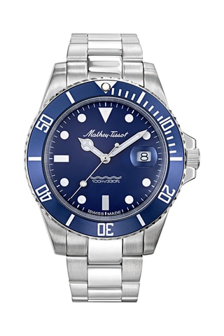 Orologio al quarzo in acciaio Mathy Vintage - Argentato e blu