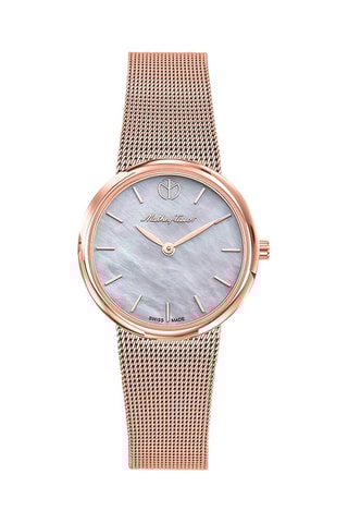 Orologio al quarzo in acciaio e madreperla Milly - Dorato rosa e grigio