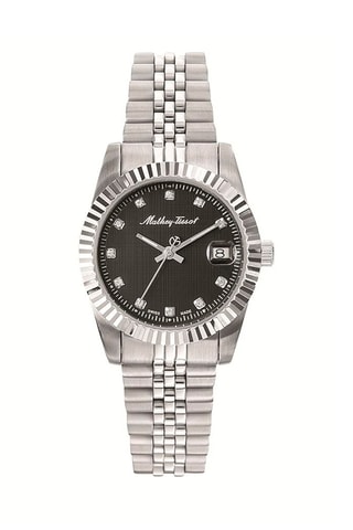 Orologio al quarzo in acciaio Mathy Argentato e nero