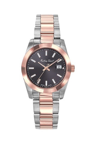 Orologio al quarzo in acciaio Mathy Argentato e dorato rosa