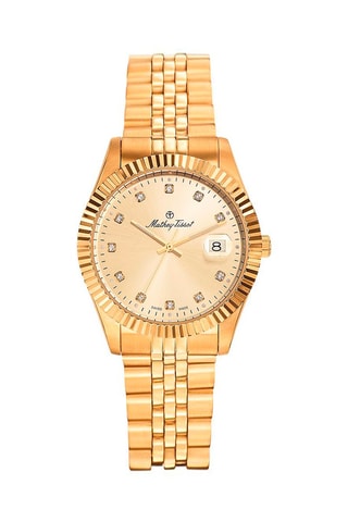 Orologio al quarzo in acciaio Mathy Dorato